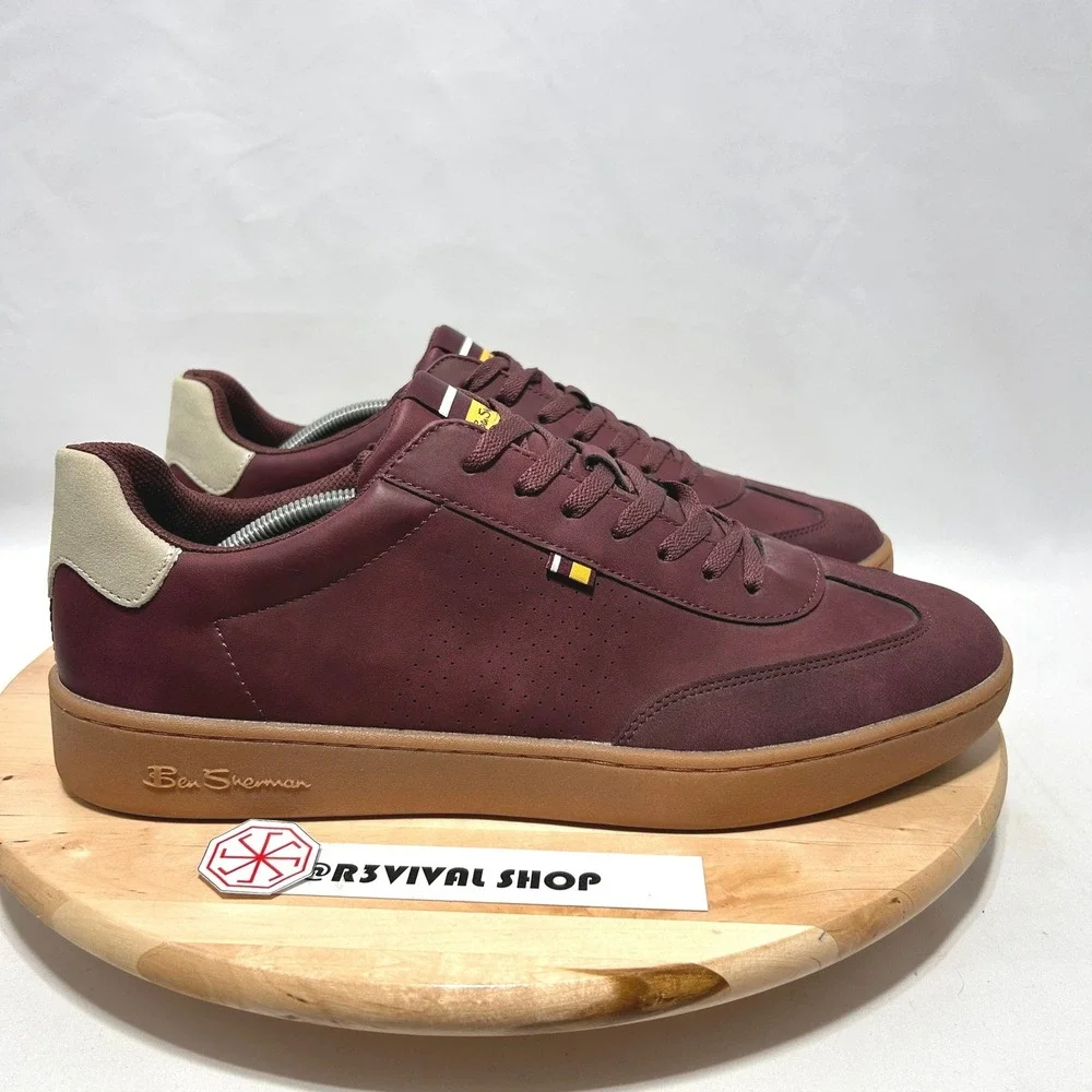 Ben Sherman Men's Glasgow Red Low Top Sneakers NWOB - Size 13